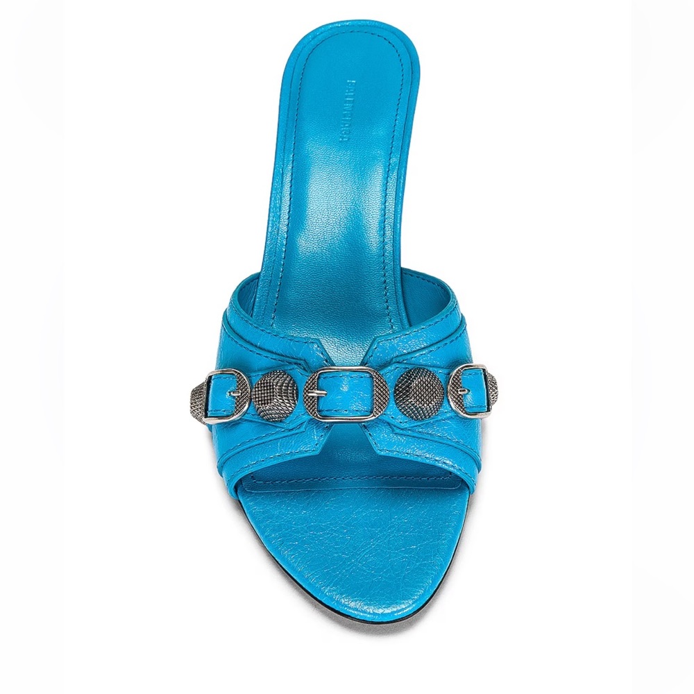 Authentic Balenciaga Blue Leather Cagole Sandals size 35.5/6